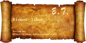 Bieber Tibor névjegykártya